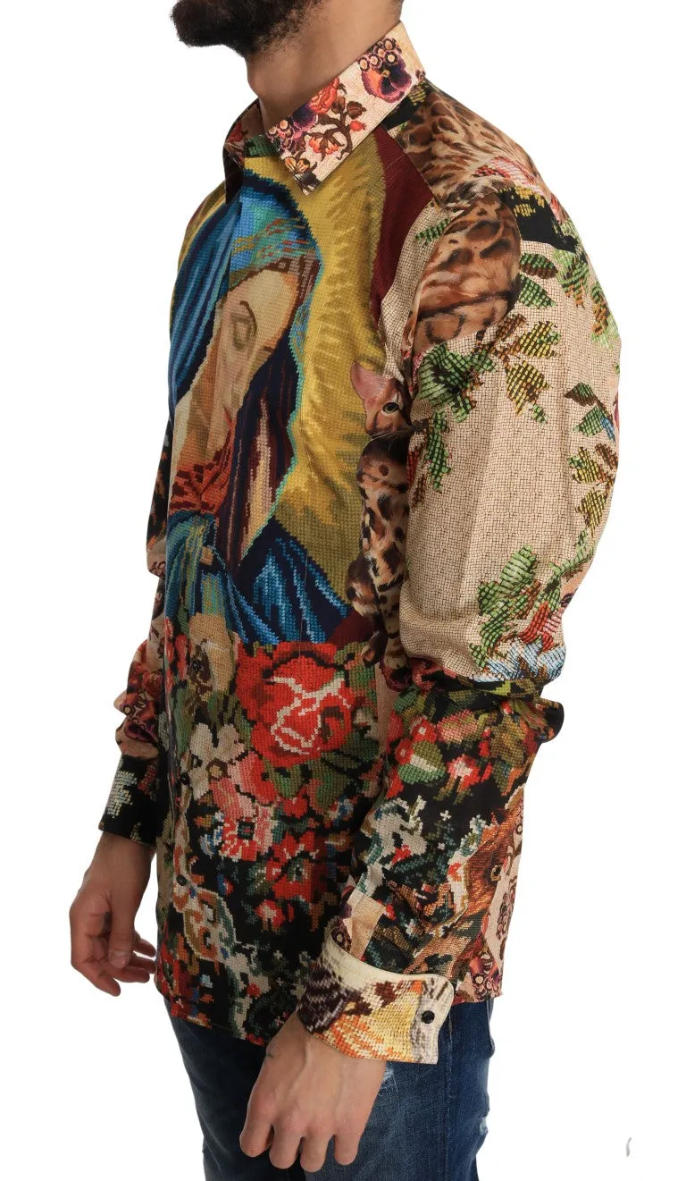Multicolor Cotton Silk GOLD Slim Shirt