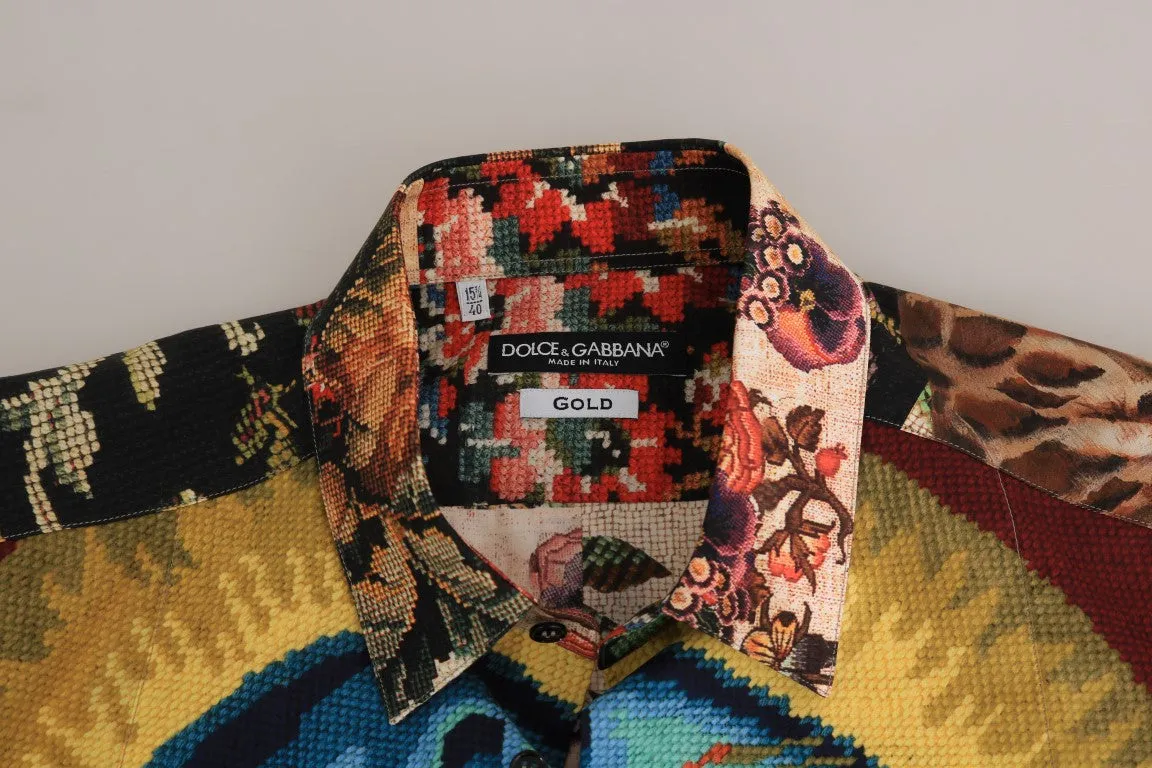 Multicolor Cotton Silk GOLD Slim Shirt