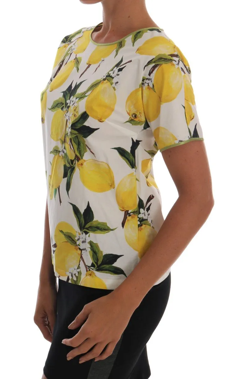 Multicolor Lemon-Print Floral Top Blouse
