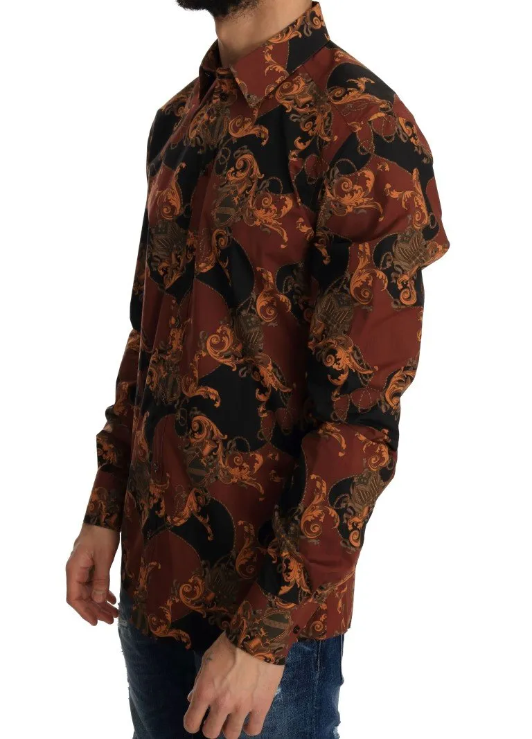 Multicolor Silk Slim Fit GOLD Shirt