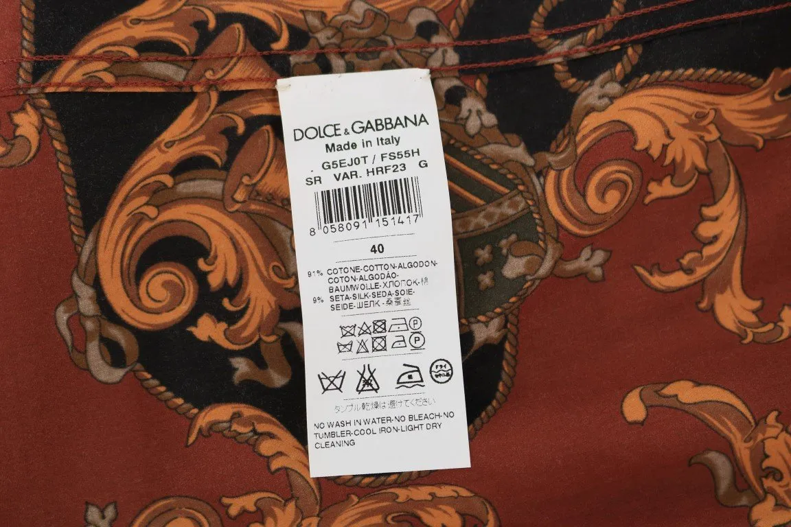 Multicolor Silk Slim Fit GOLD Shirt