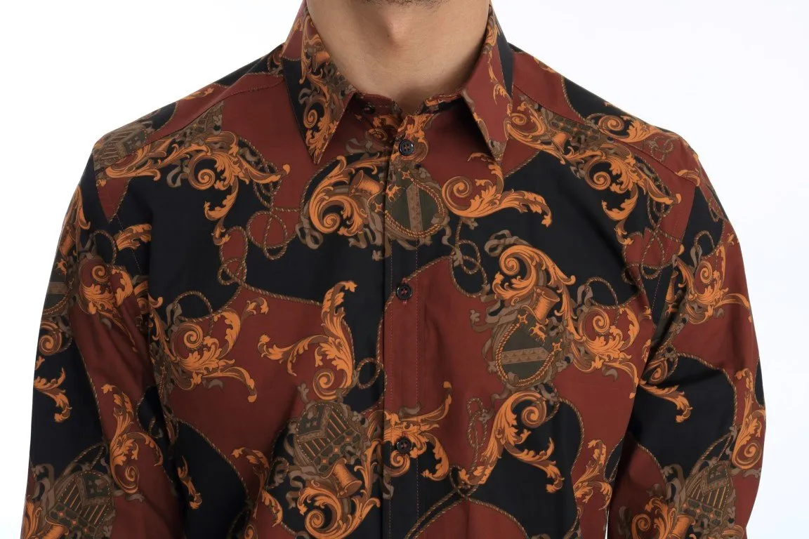 Multicolor Silk Slim Fit GOLD Shirt