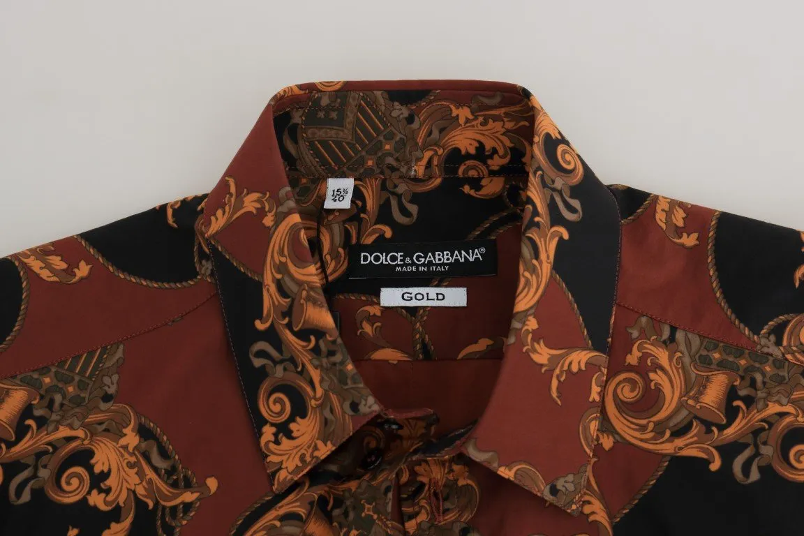 Multicolor Silk Slim Fit GOLD Shirt