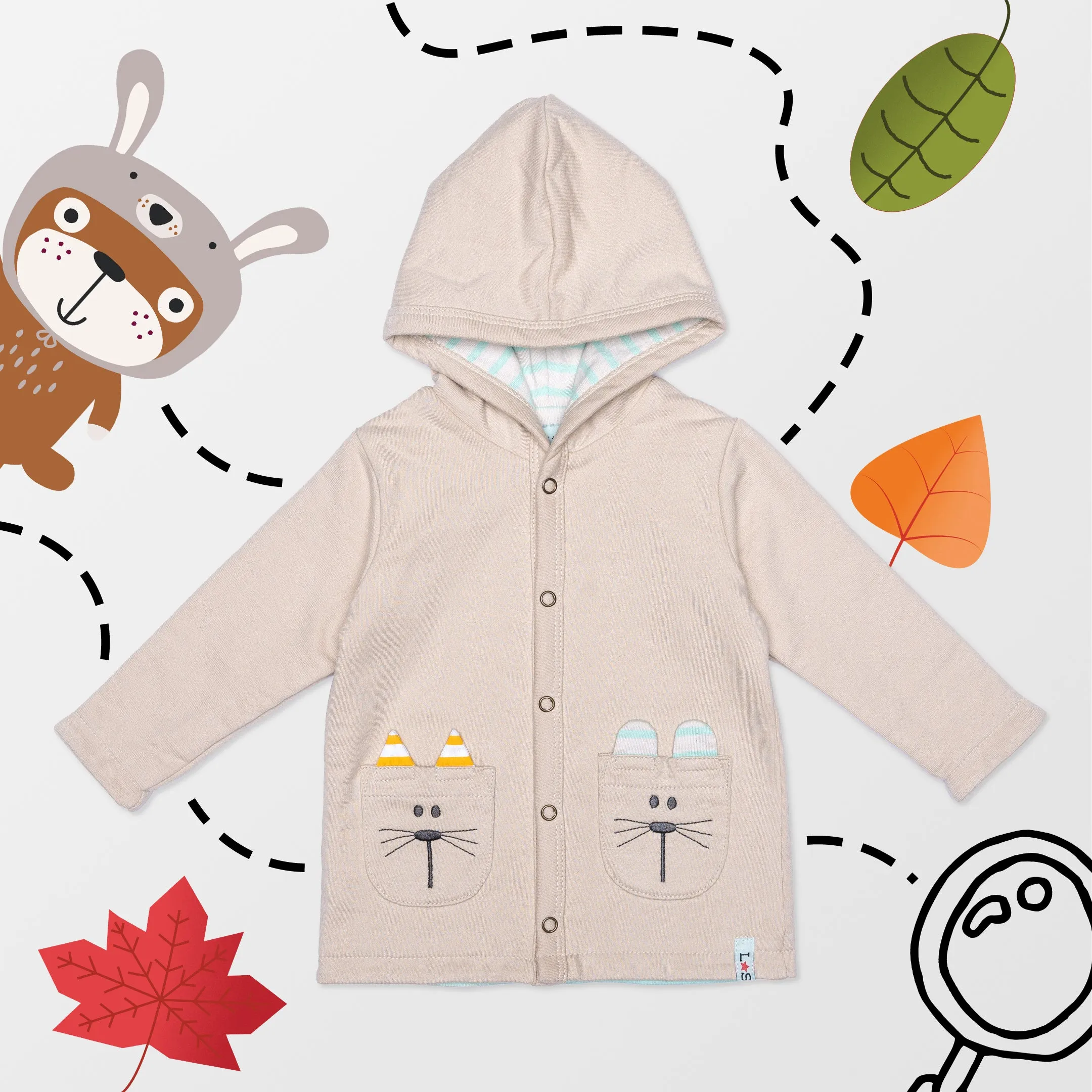 Multicoloured Animal Applique Jacket