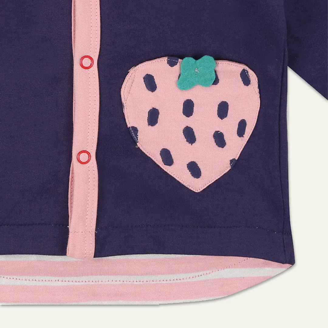 Multicoloured Stripe And Strawberry Applique Jacket
