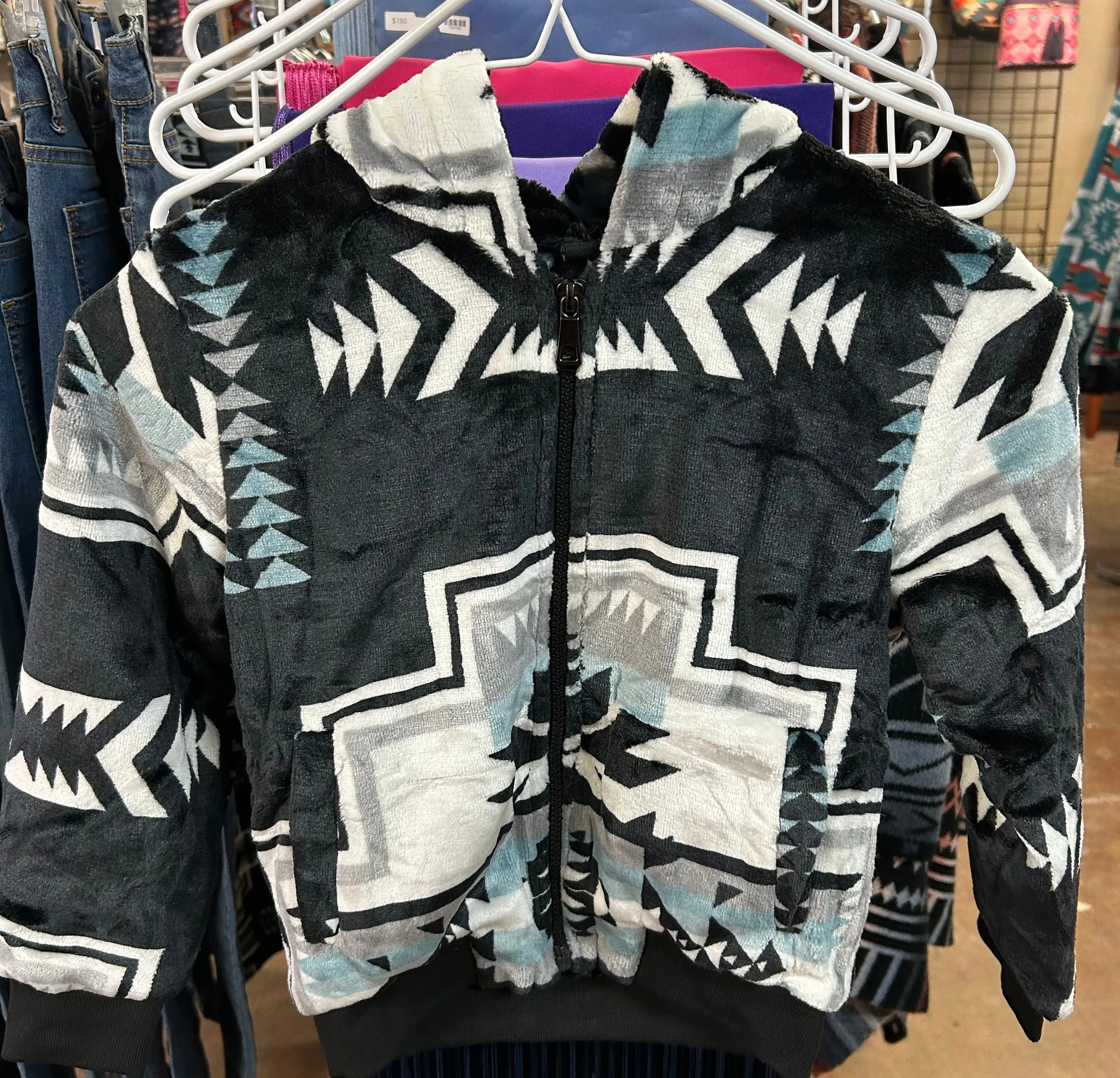 Native Print Kids Hooded Jacket