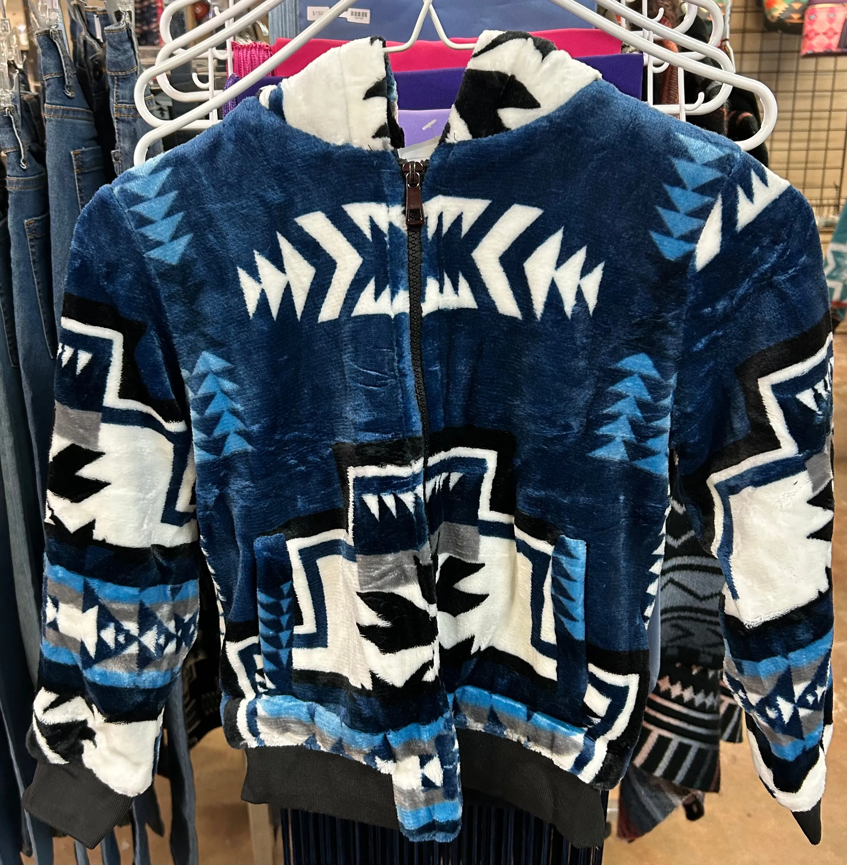 Native Print Kids Hooded Jacket