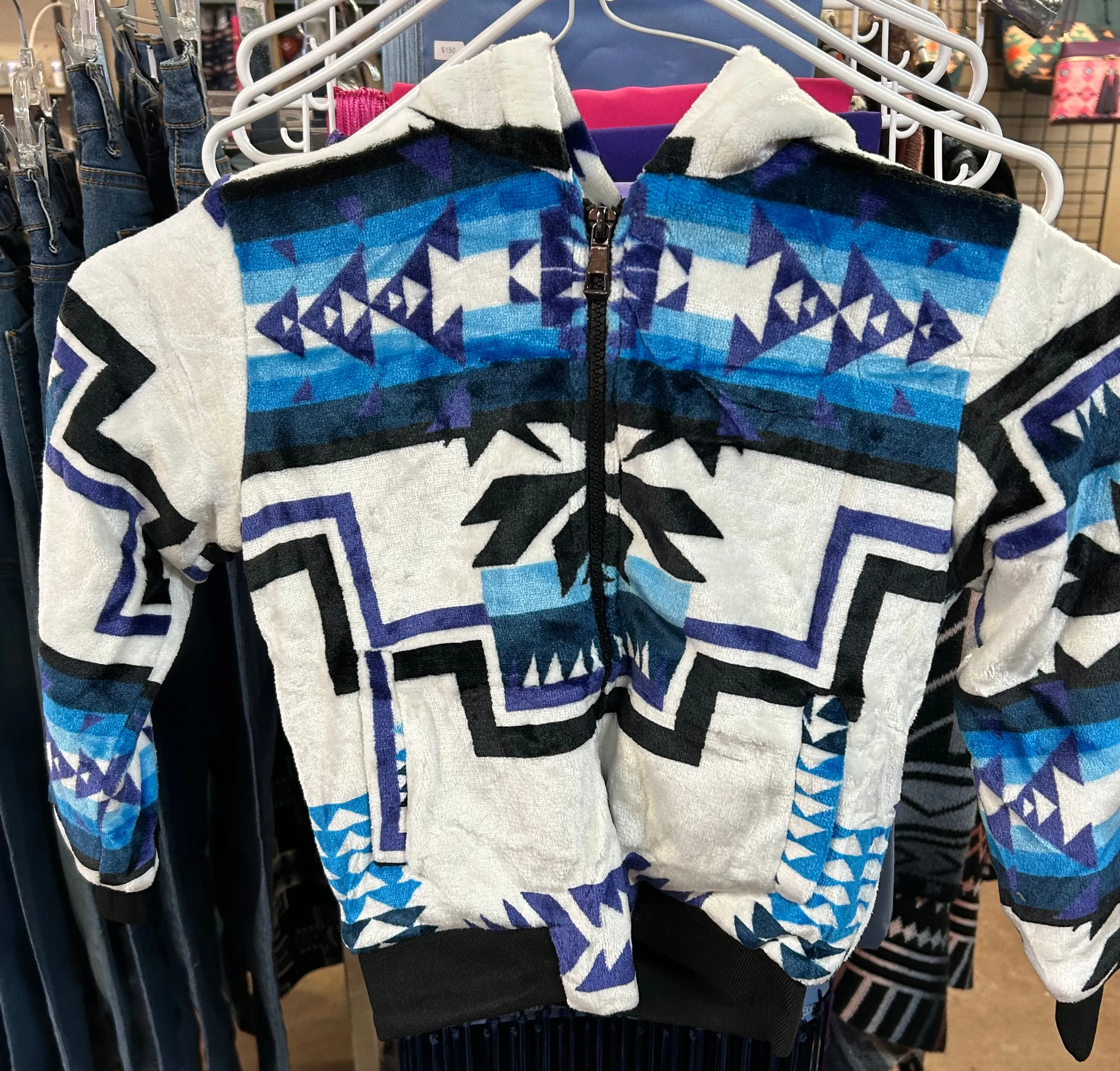 Native Print Kids Hooded Jacket