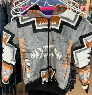 Native Print Kids Hooded Jacket
