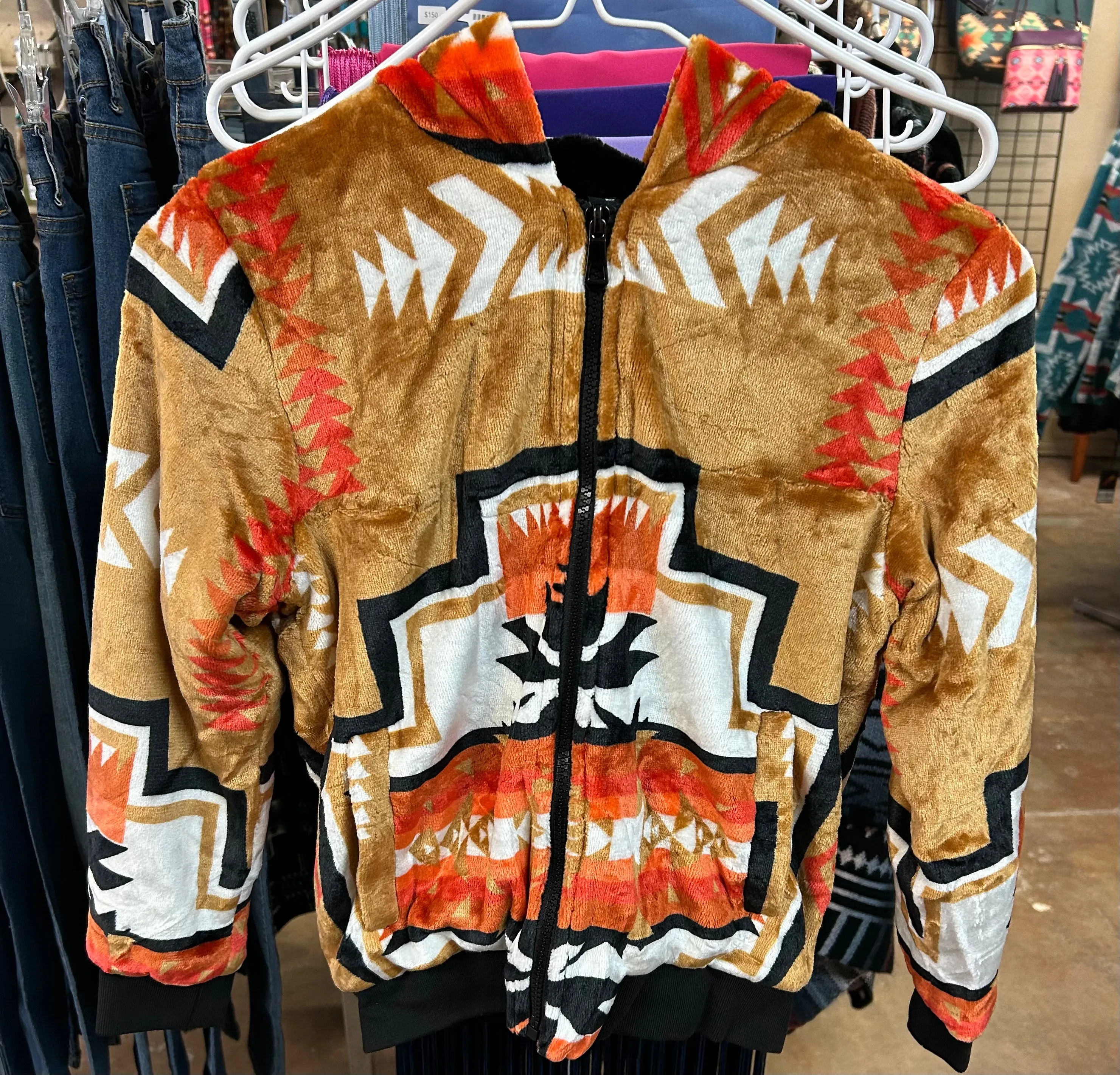 Native Print Kids Hooded Jacket