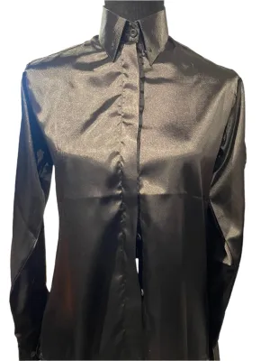 New, Go-N-Show Black Silk Shirt