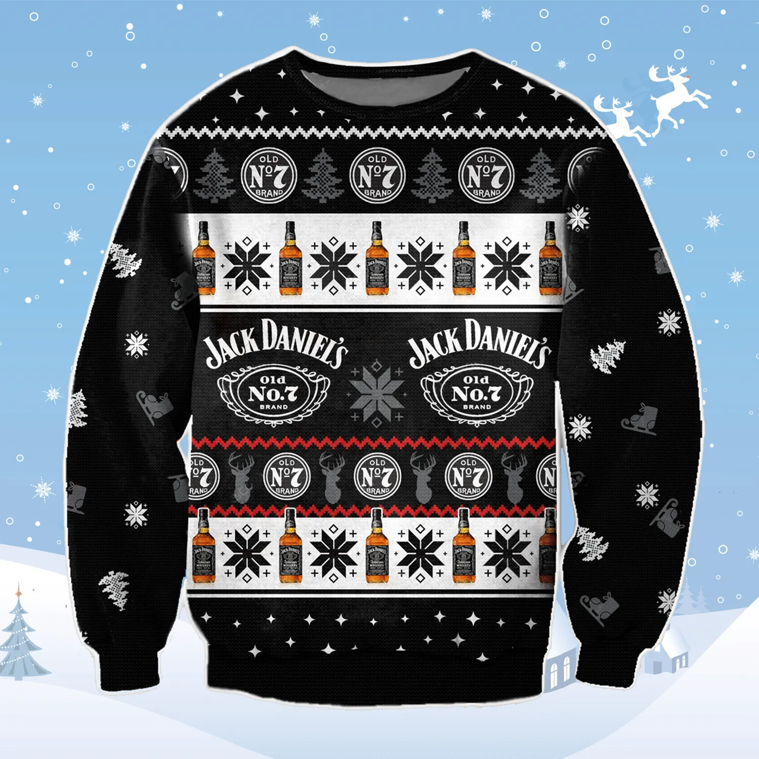 New Jack Daniel’s Old No 7 brand Ugly Christmas Sweater Sz XL Men's Sizing