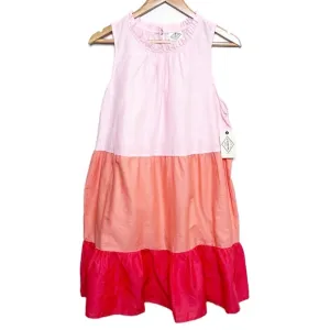 New with Tag St. John's Bay Womens Linen Colorblock Ombré Tier Ruffle Mini Dress