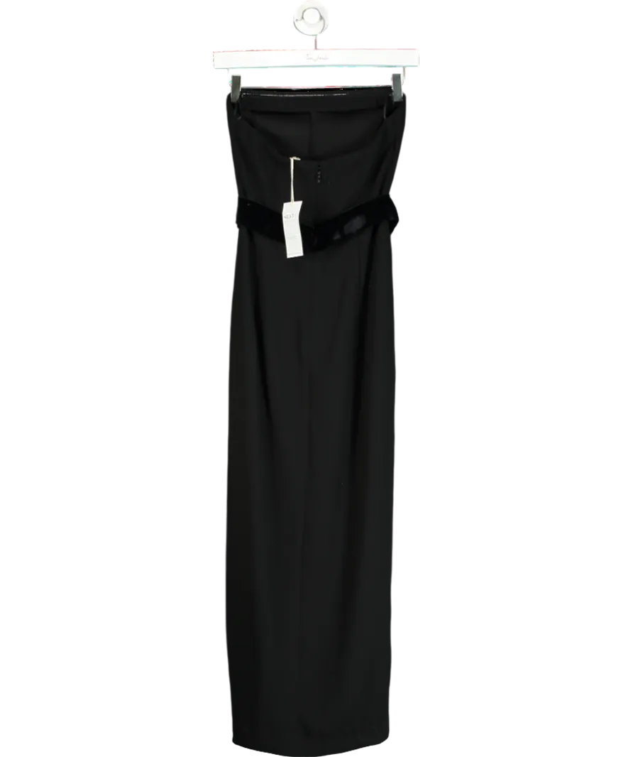 Next Black Bandeau Bow Midi Dress UK 6
