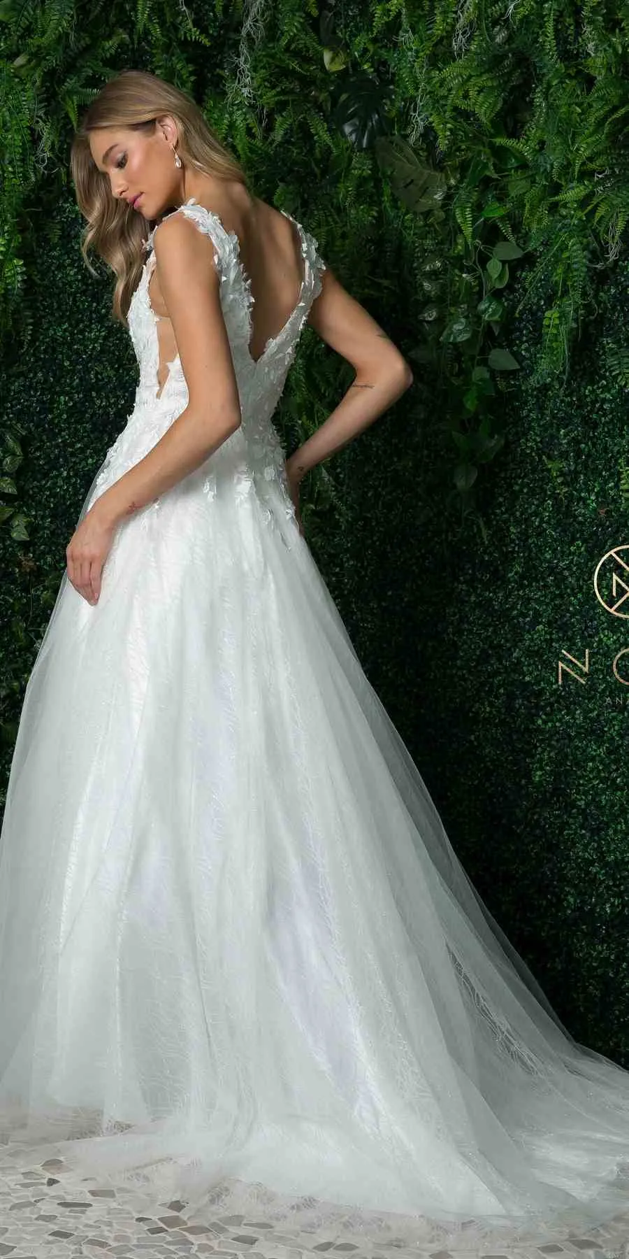 Nox Anabel JR930 Long A-Line Glitter Tulle Sleeveless Dress