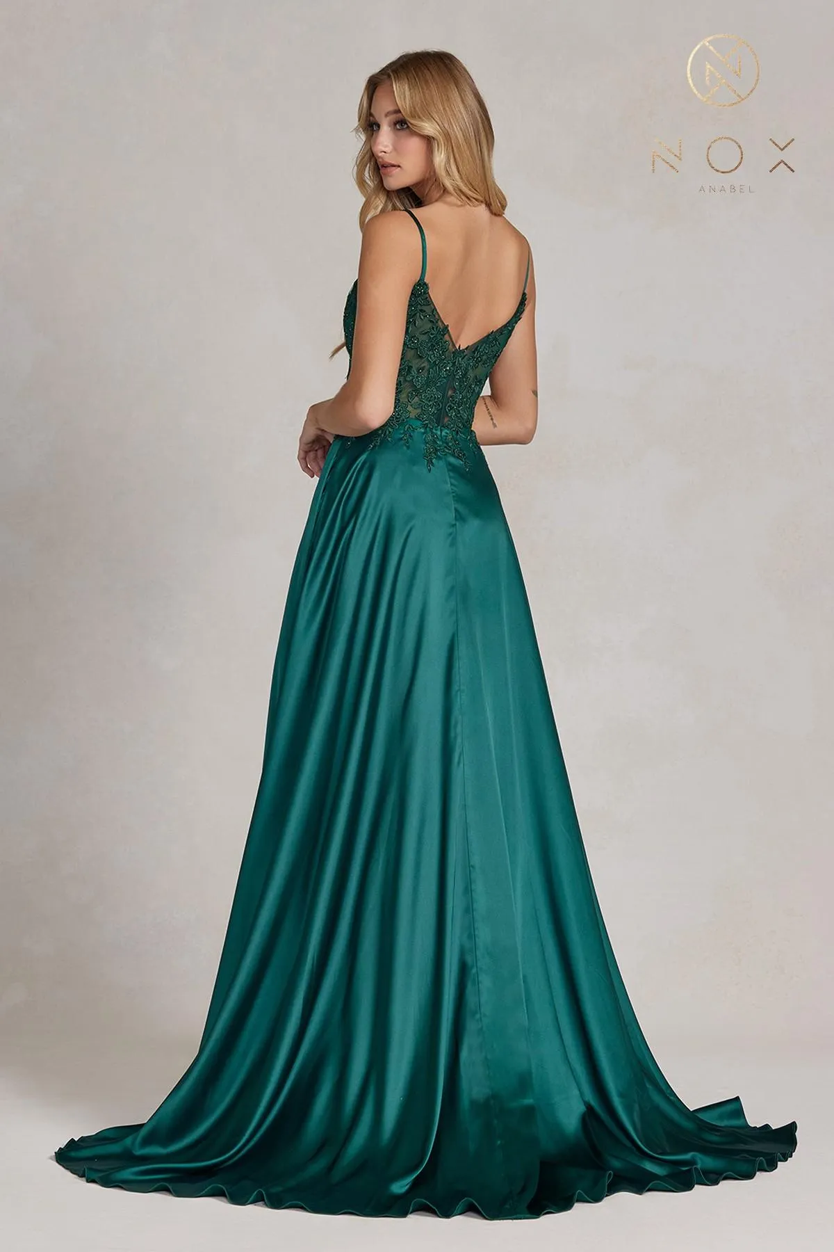 Nox Anabel K1121 Floor Length A-line Formal Gown with Pockets