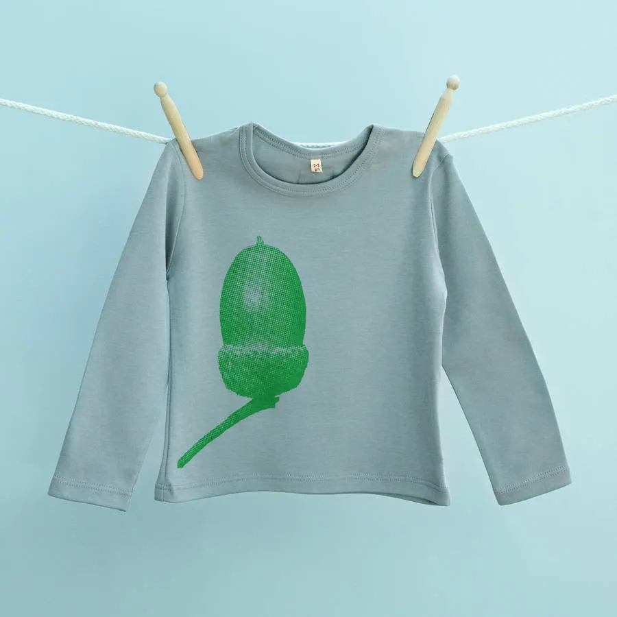 Oak And Acorn navy / green t shirts set for dad & infant