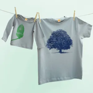 Oak And Acorn navy / green t shirts set for dad & infant