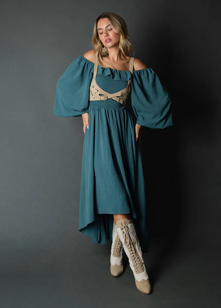 Odette Dress in Dusty Teal