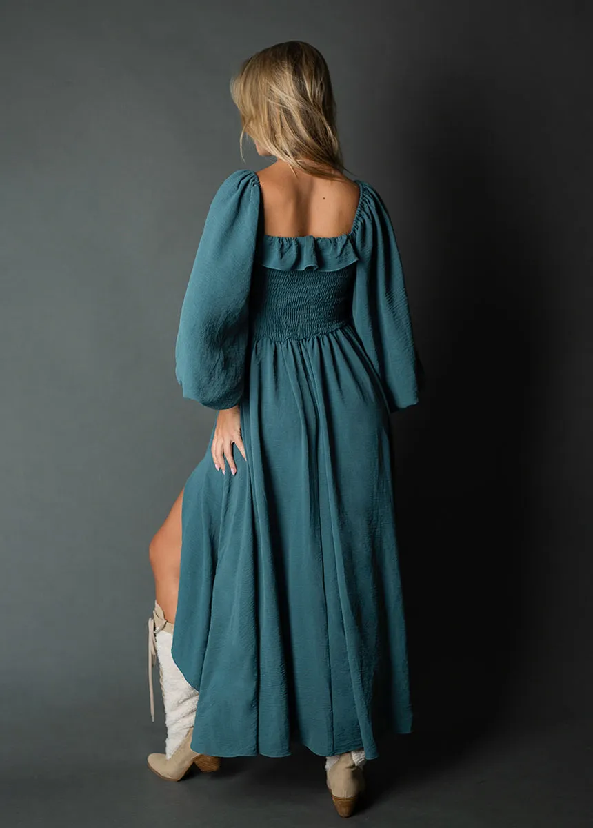 Odette Dress in Dusty Teal