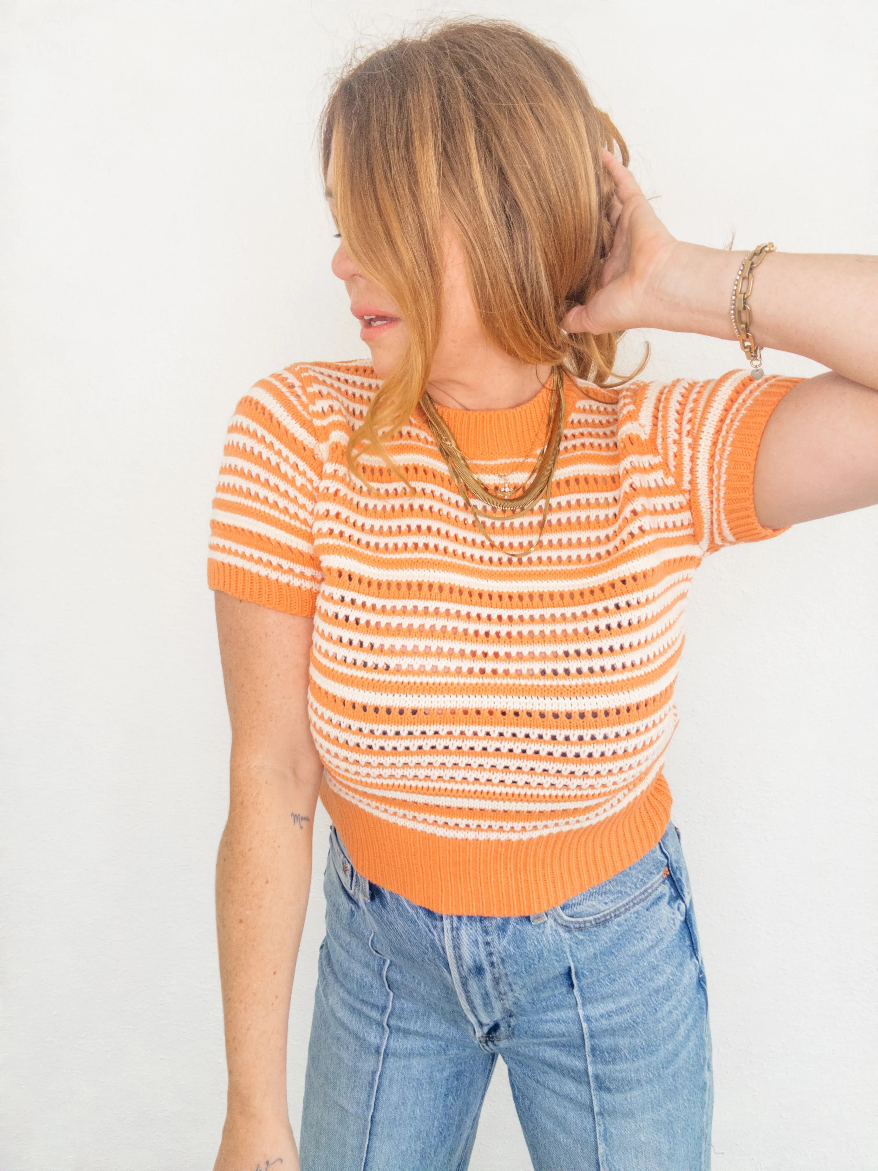 Orange Sherbert Knit Top