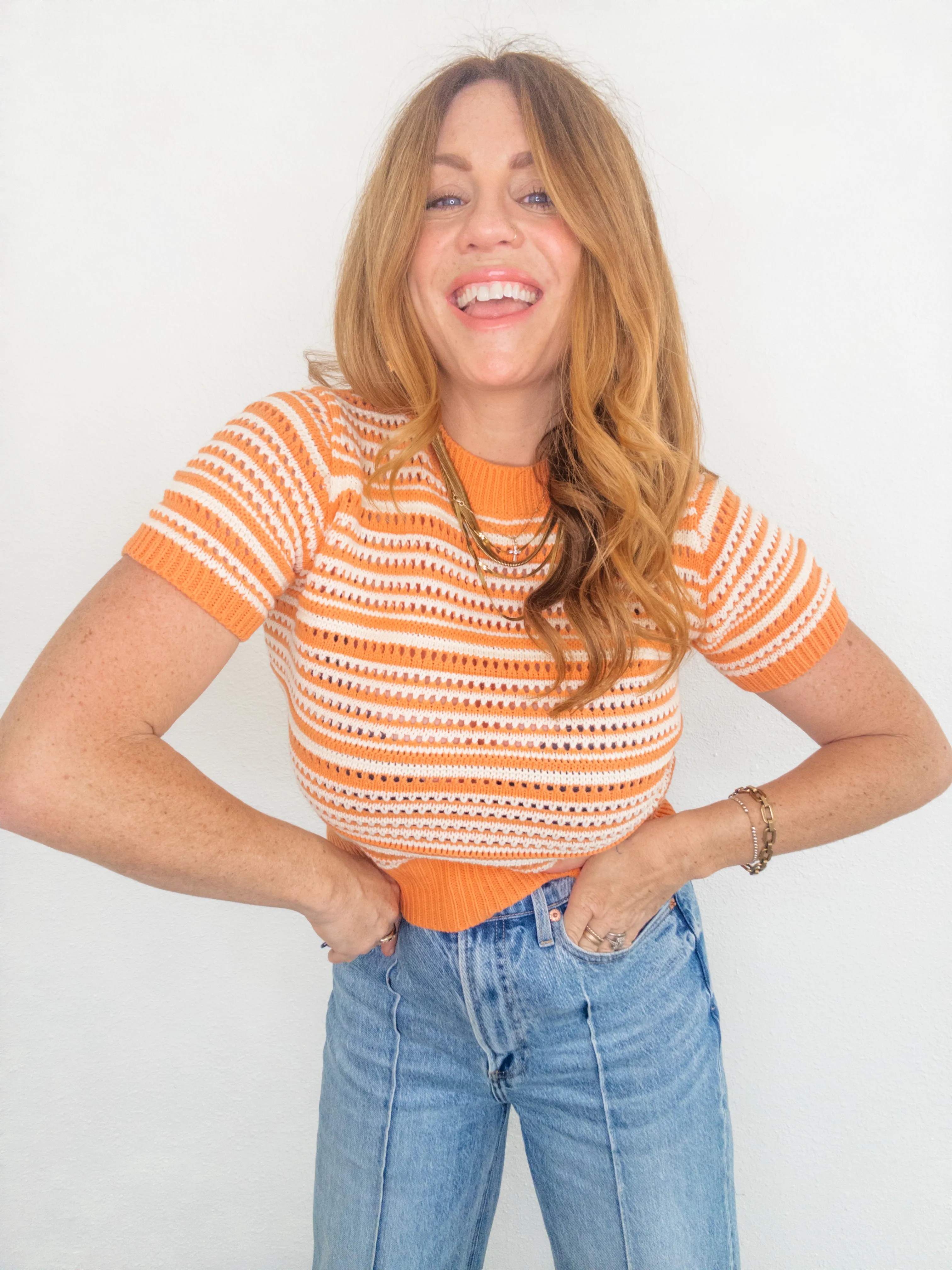 Orange Sherbert Knit Top