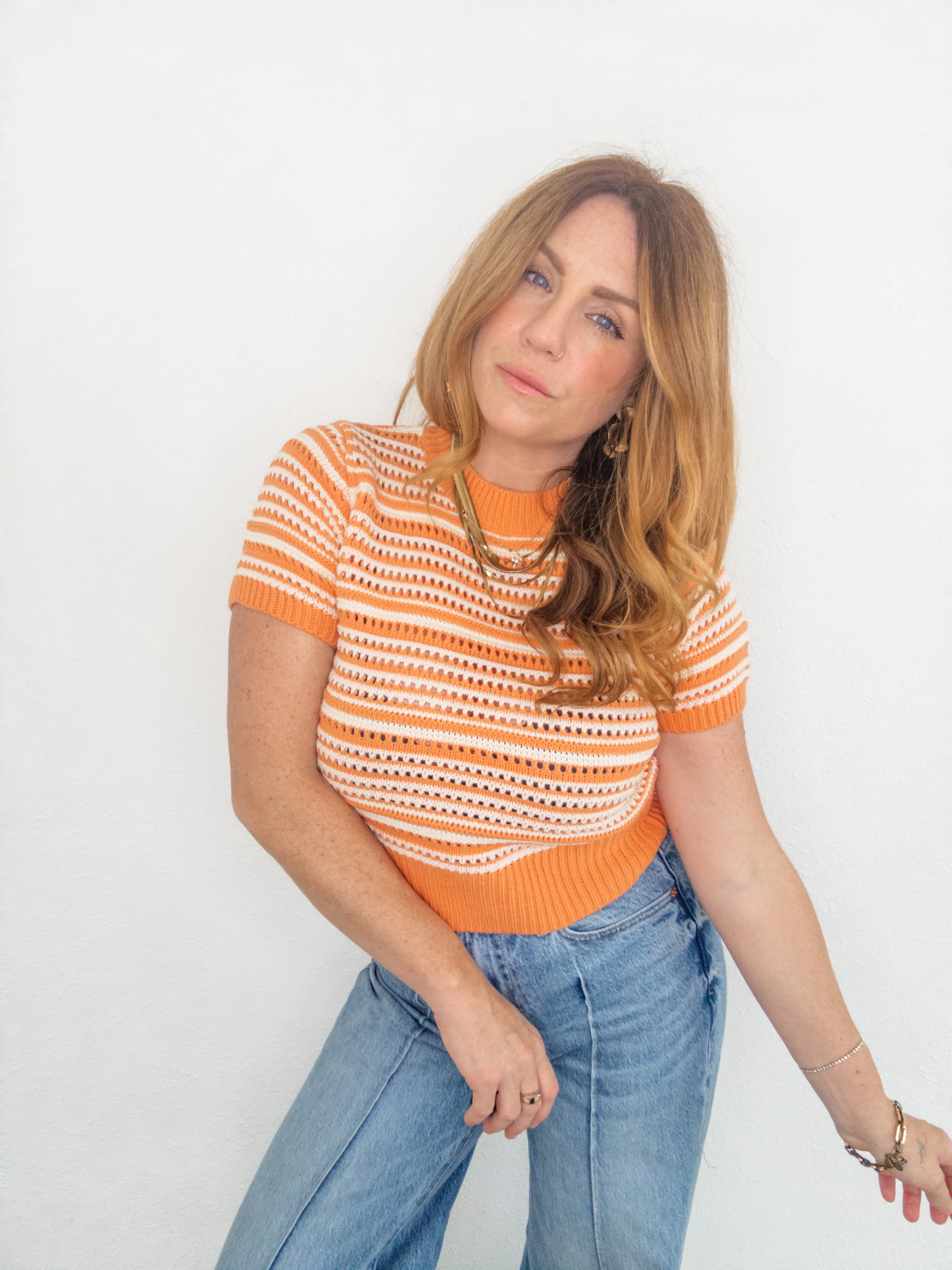 Orange Sherbert Knit Top