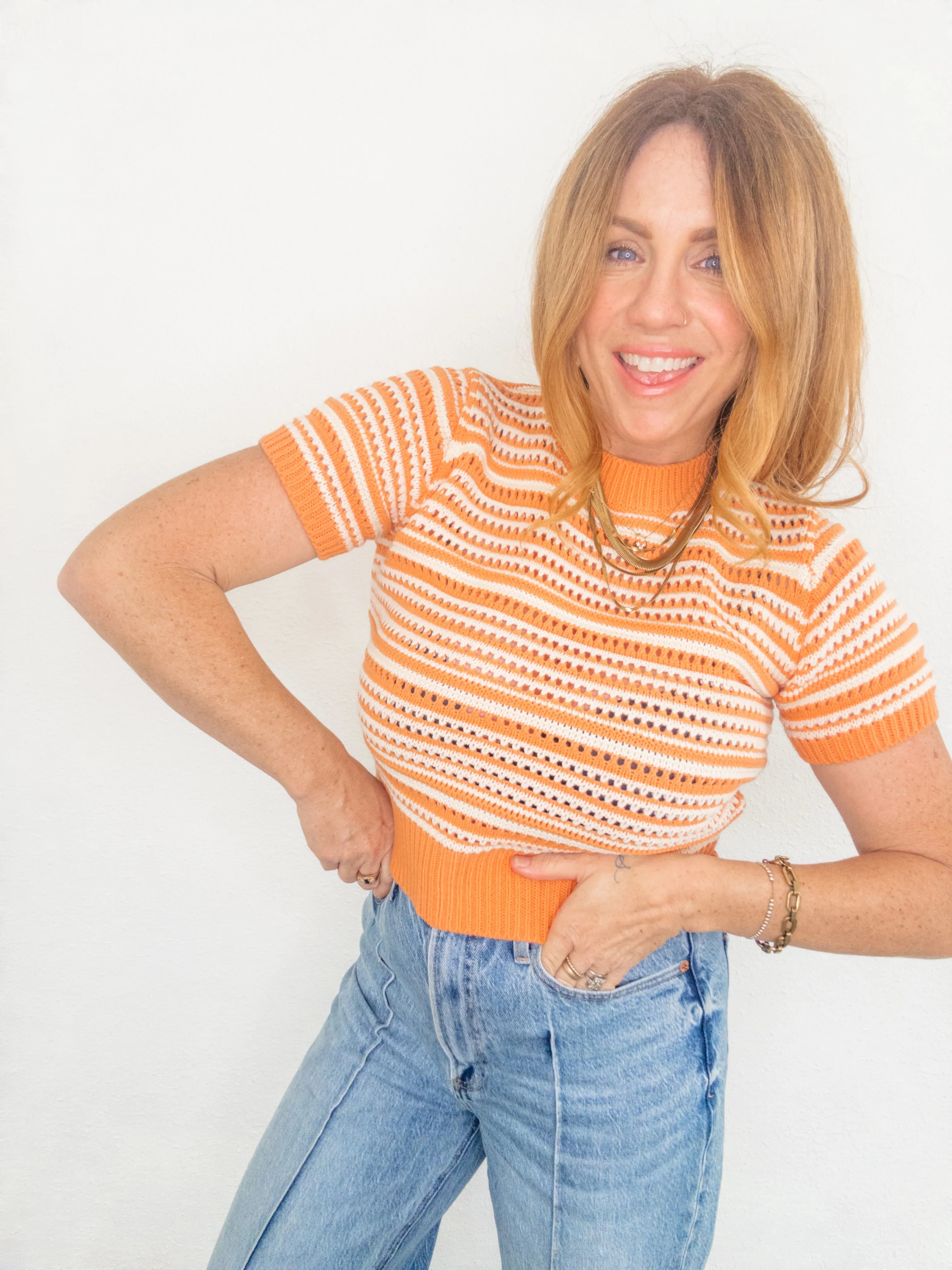 Orange Sherbert Knit Top