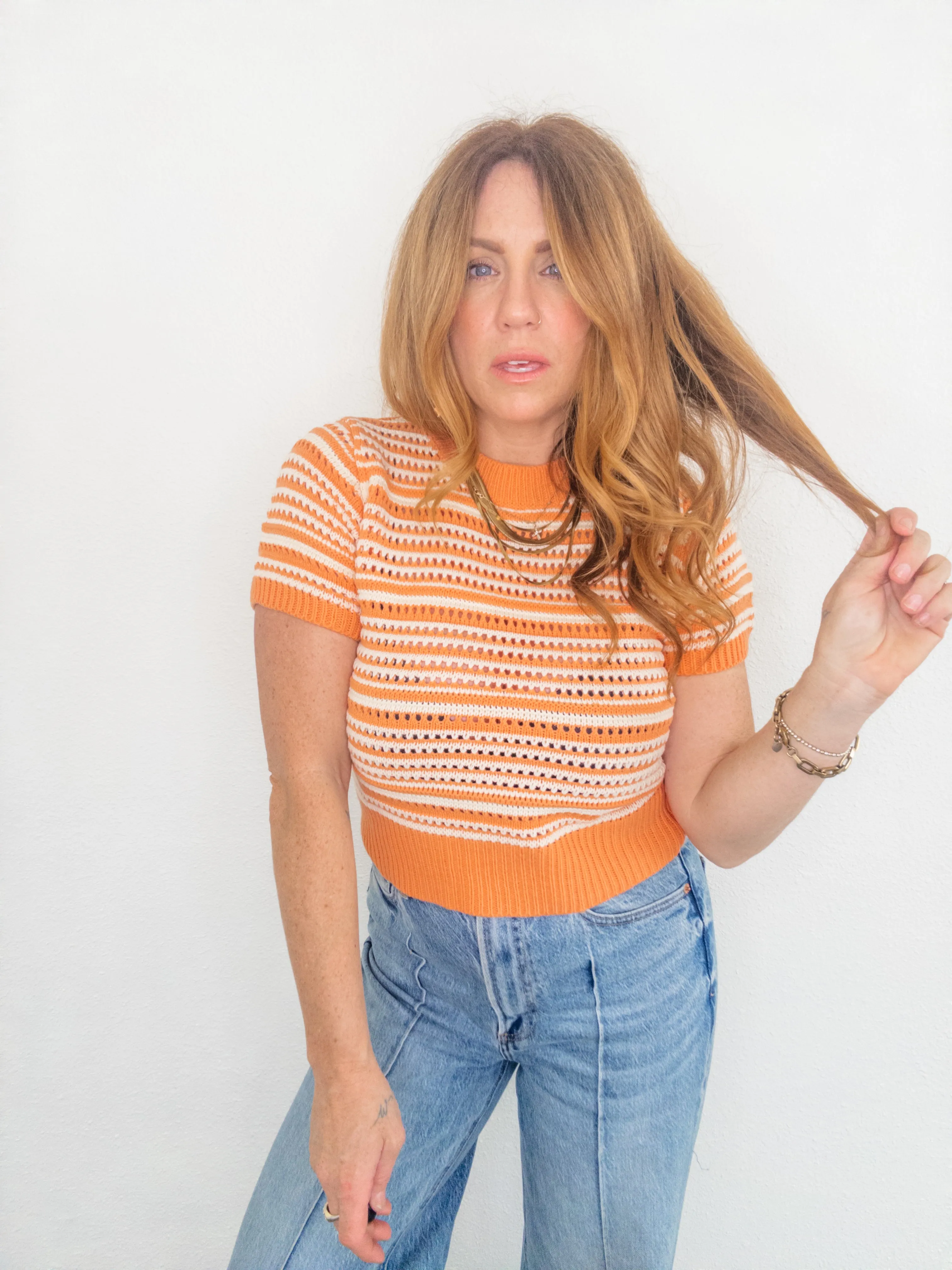 Orange Sherbert Knit Top