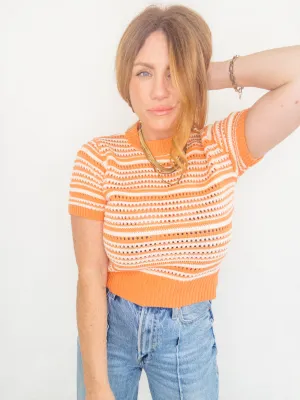 Orange Sherbert Knit Top