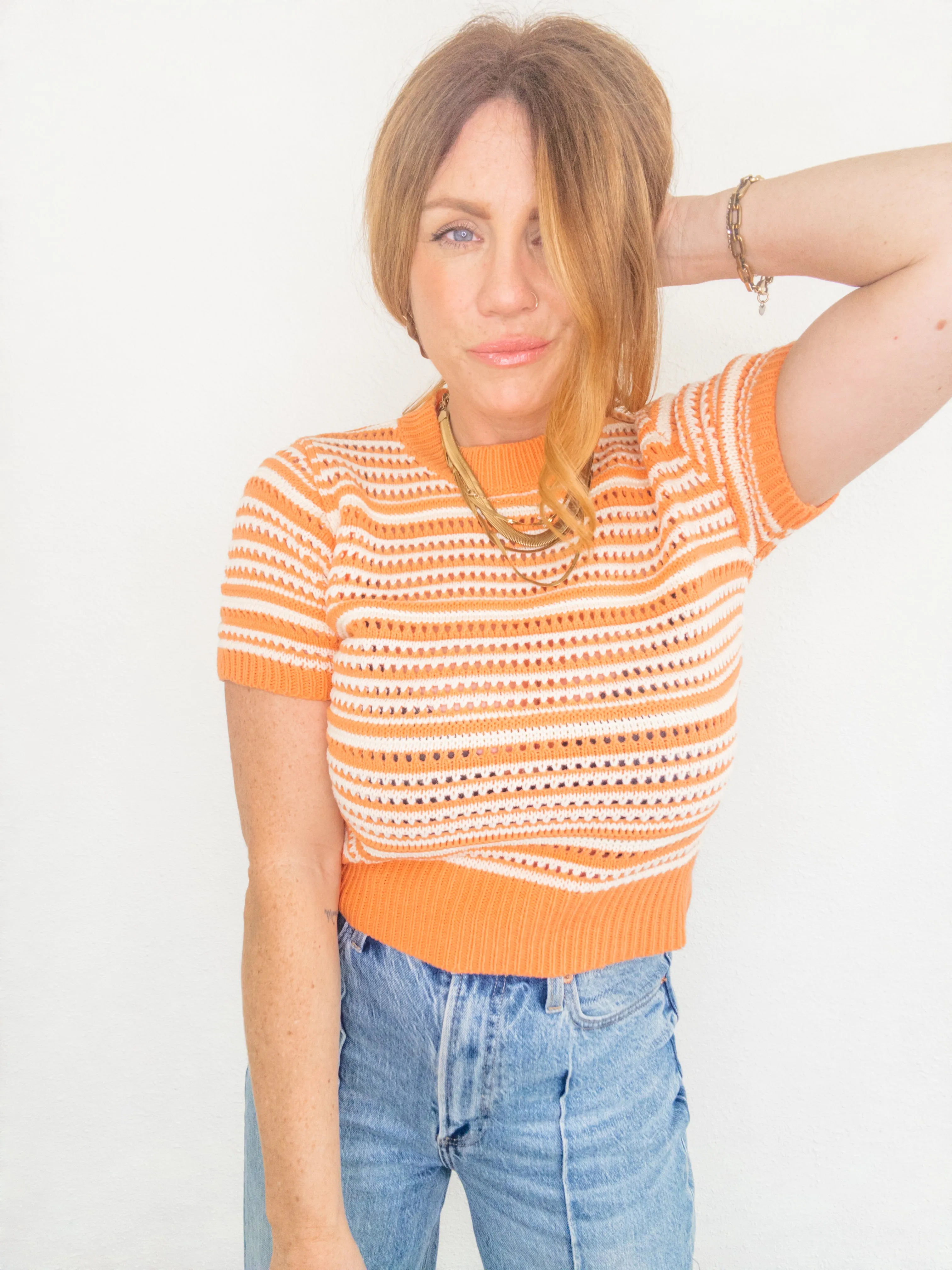 Orange Sherbert Knit Top