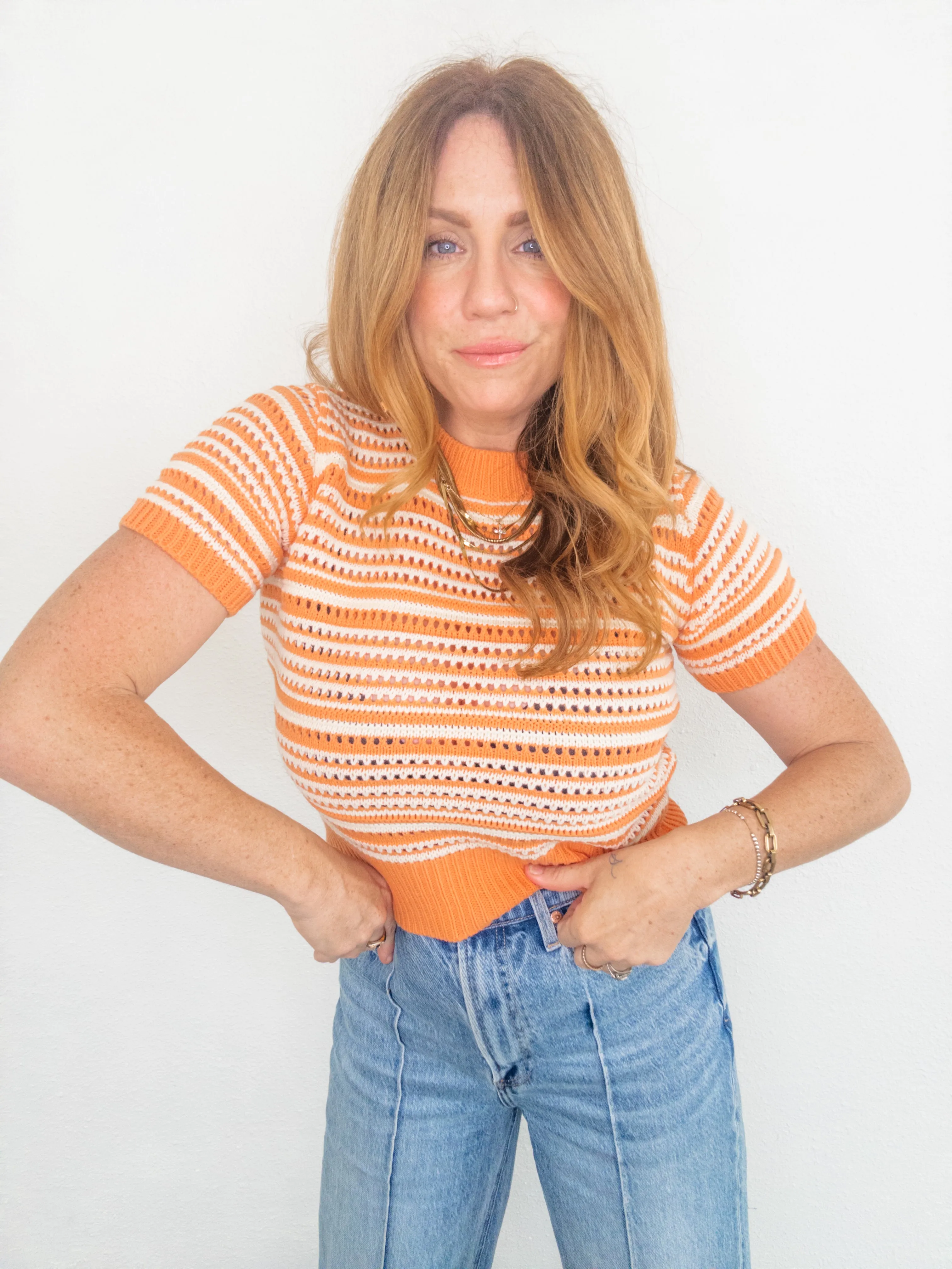 Orange Sherbert Knit Top
