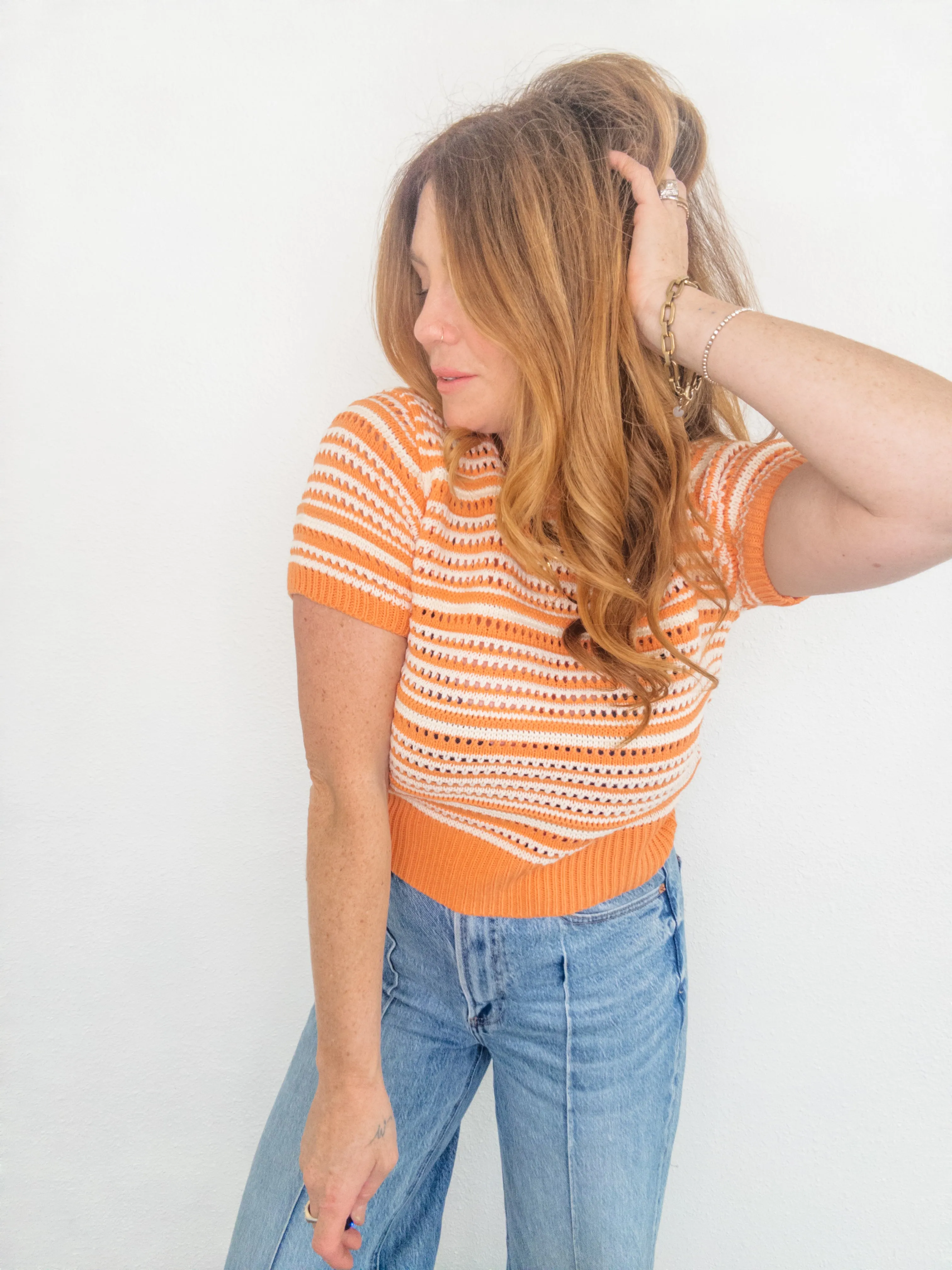 Orange Sherbert Knit Top