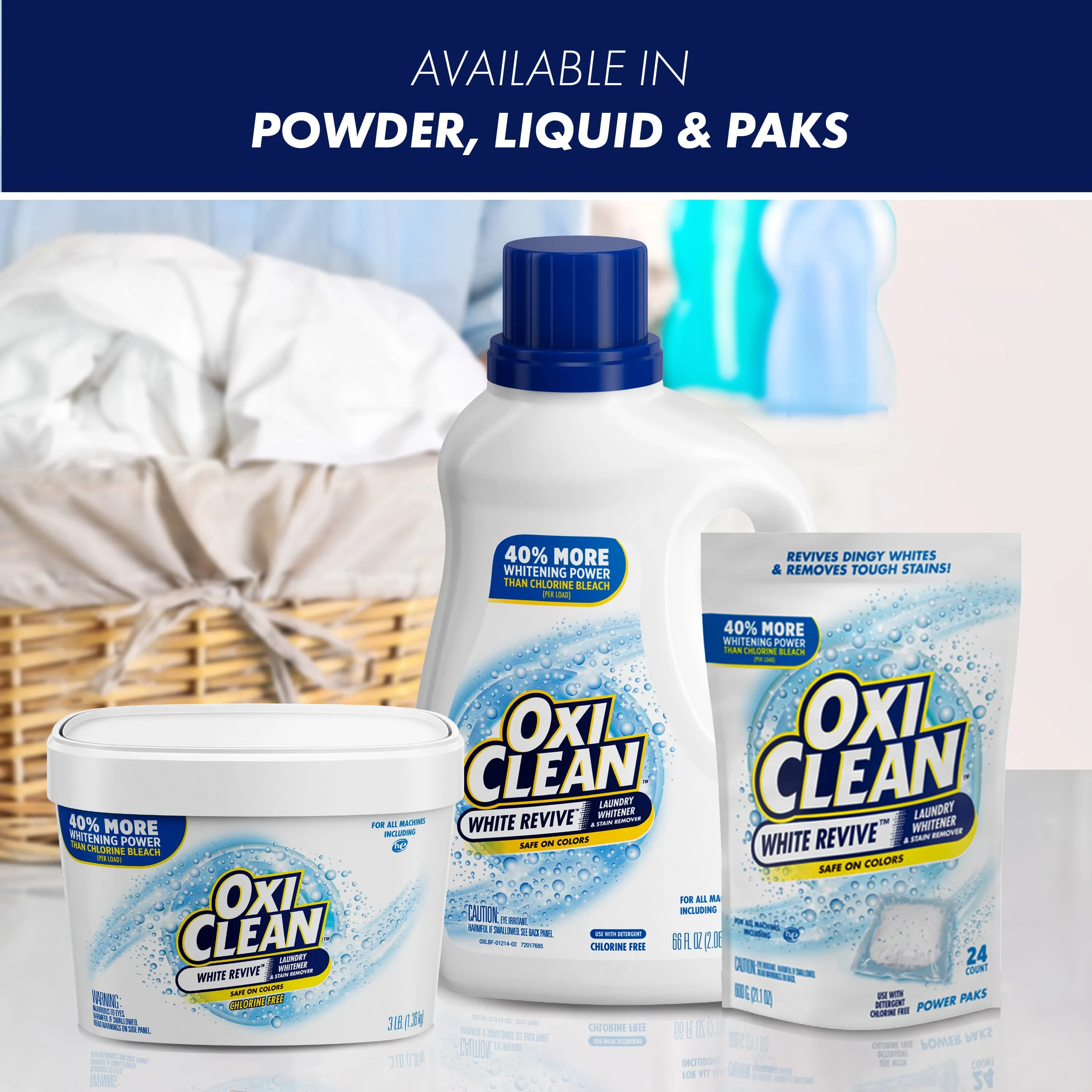 OxiClean White Revive Laundry Whitener   Stain Remover, 3 lbs. USA Stock