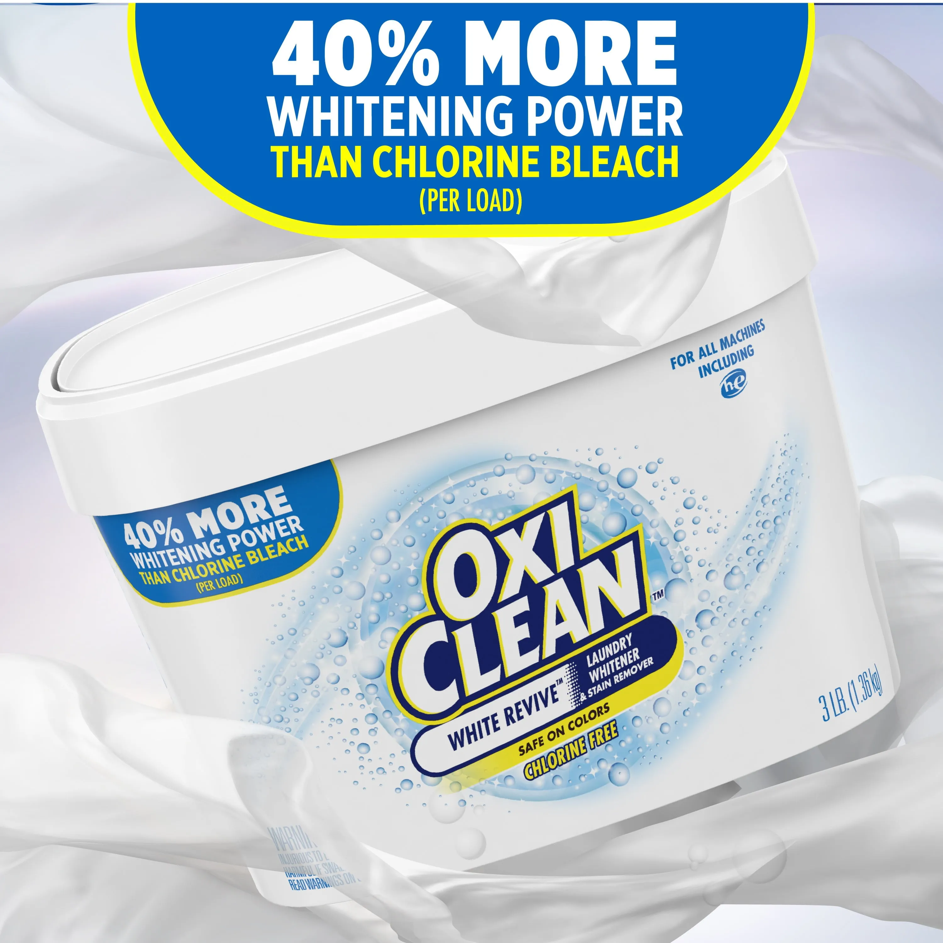OxiClean White Revive Laundry Whitener   Stain Remover, 3 lbs. USA Stock