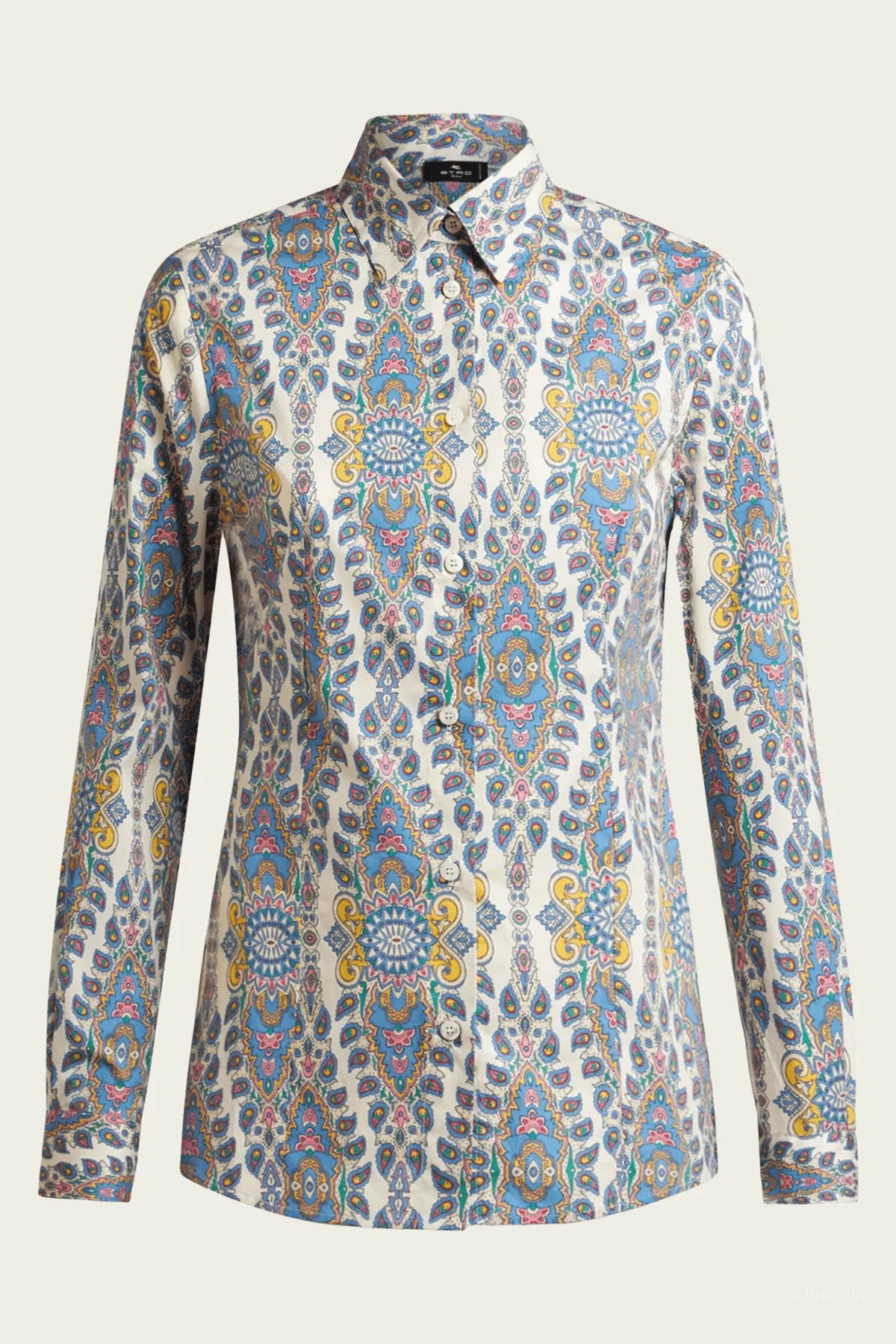 Paisley-Print Cotton Shirt in Multicolor