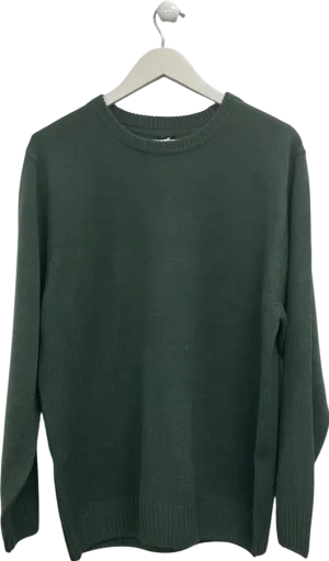 Pegasus Green Wool Blend Crew Neck Sweater UK L
