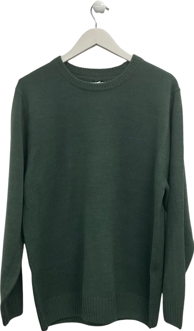 Pegasus Green Wool Blend Crew Neck Sweater UK L