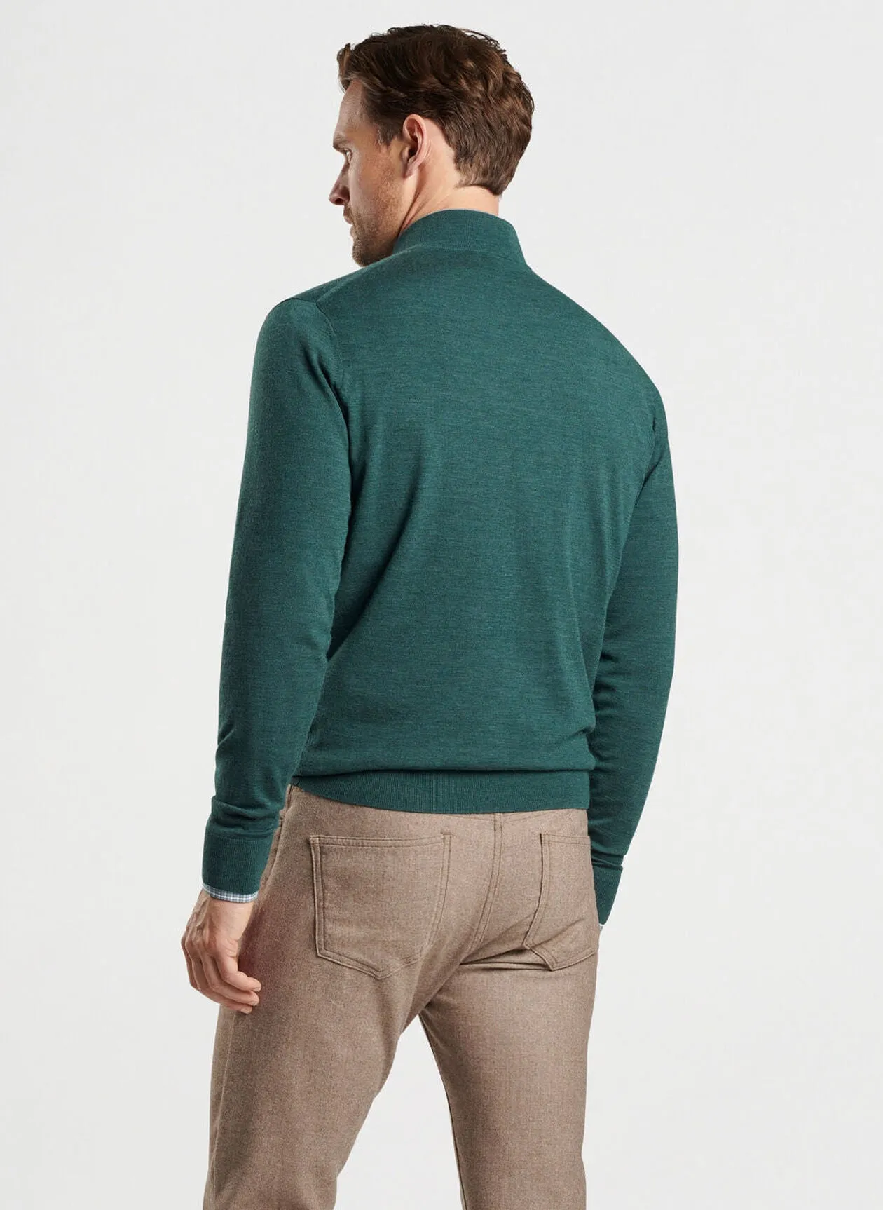 Peter Millar Mens Tailored Fit Excursionist Flex Quarter-Zip Sweater - LACINATO