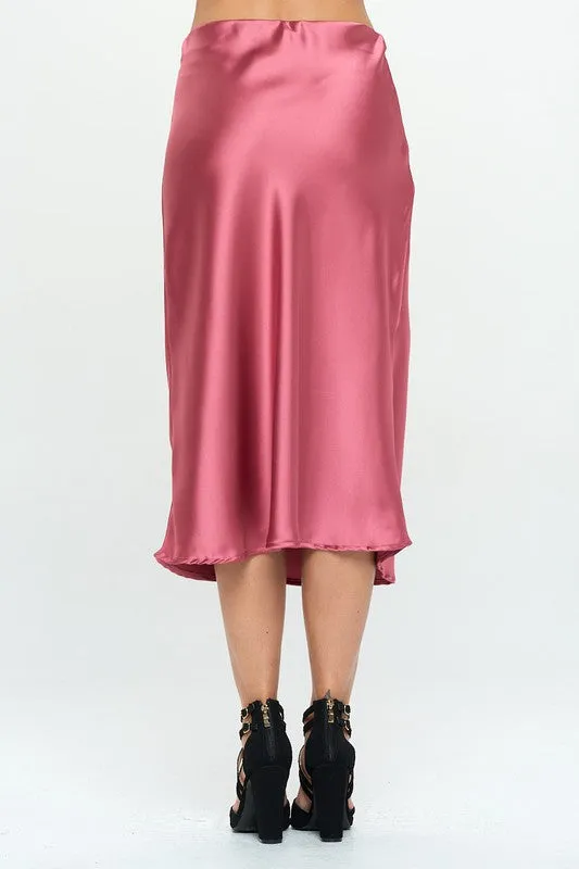 Pinkberry Satin Midi Skirt