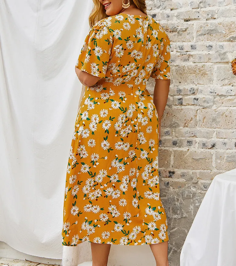 Plus Size Dress Print Lady Skirt