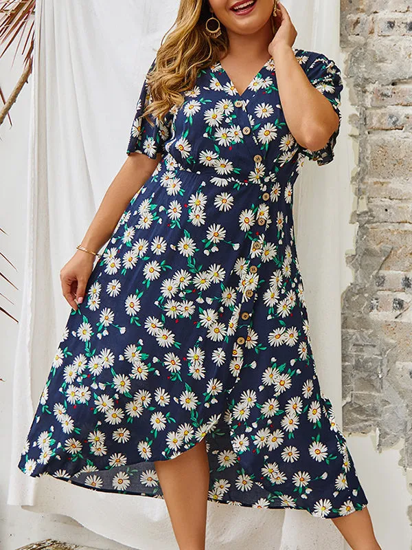 Plus Size Dress Print Lady Skirt