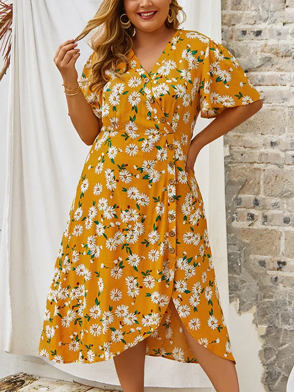 Plus Size Dress Print Lady Skirt