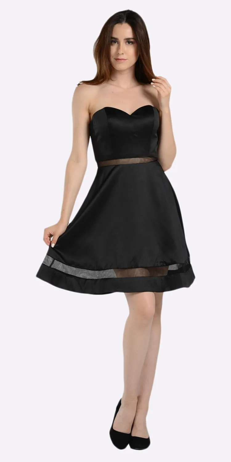 Poly USA 7990 A-line Strapless Dress Sweetheart Neckline