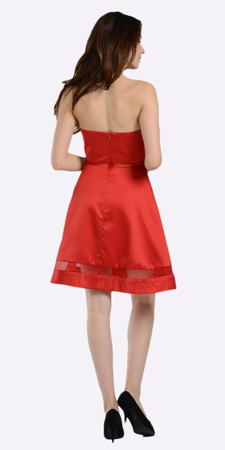 Poly USA 7990 A-line Strapless Dress Sweetheart Neckline