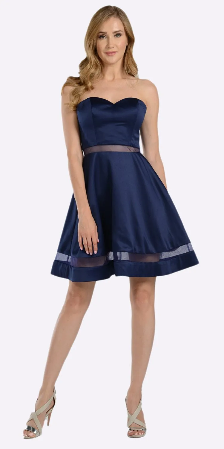 Poly USA 7990 A-line Strapless Dress Sweetheart Neckline