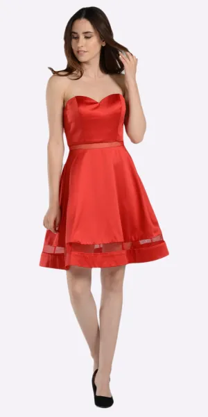 Poly USA 7990 A-line Strapless Dress Sweetheart Neckline