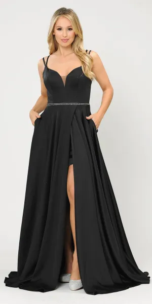 Poly USA 8654 Romper Style Long Dress with Pockets