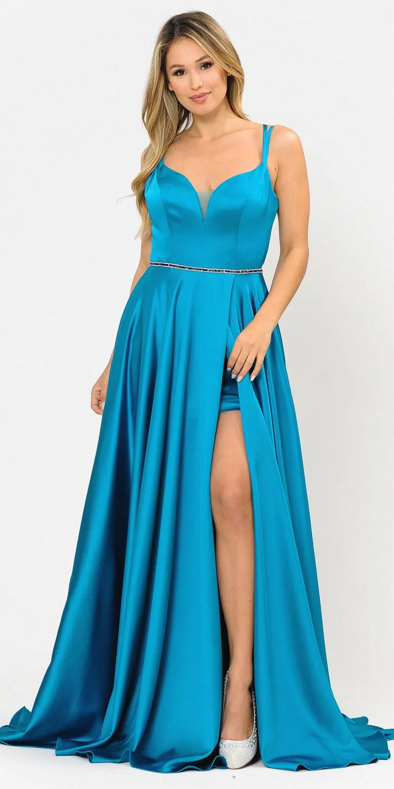 Poly USA 8654 Romper Style Long Dress with Pockets