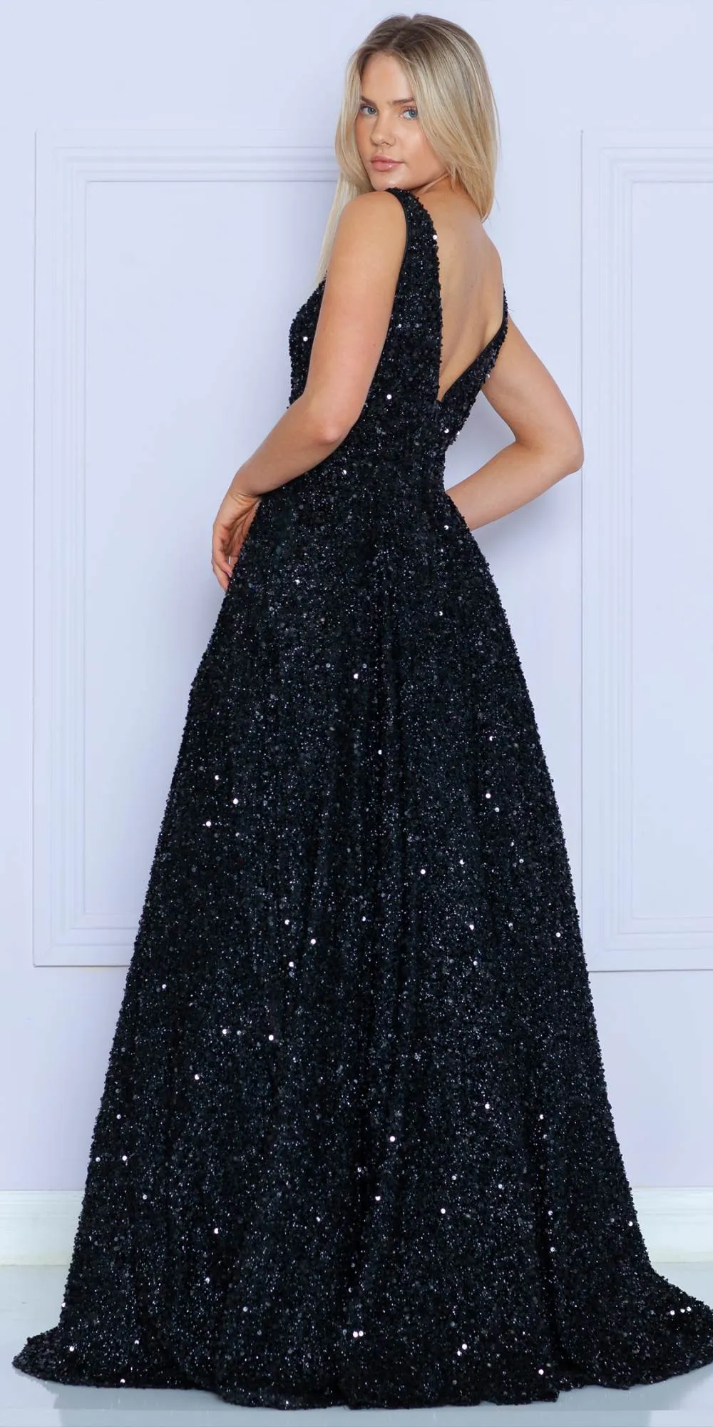 Poly USA 9168 Floor Length A-Line Sleeveless A-Line Gown with Pockets